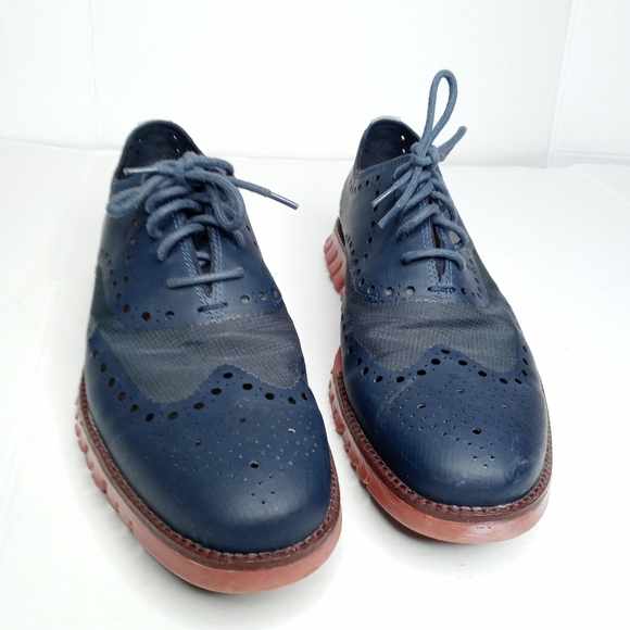 Cole Haan Zerøgrand Wingtip Oxford Lace-ups in Blue Size 10 - Picture 2 of 10